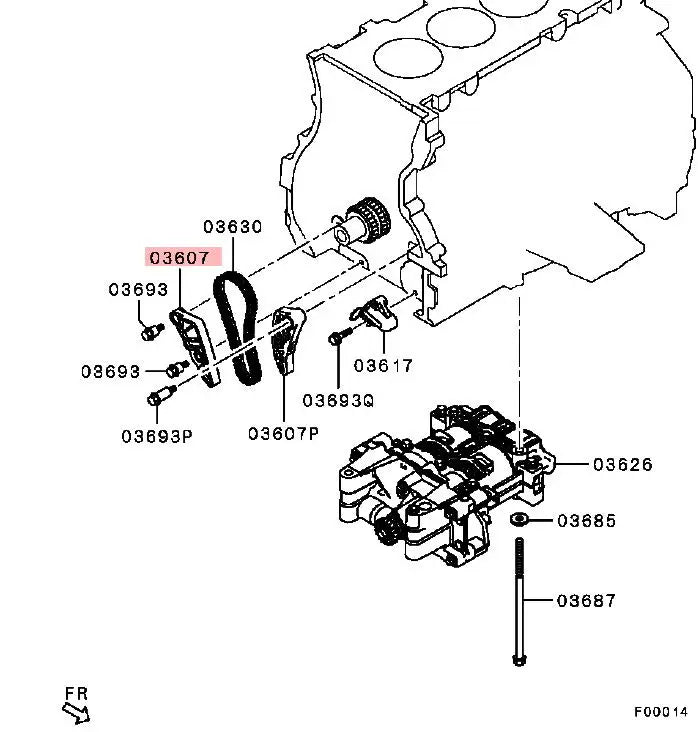 OUTLANDER CW5W GF3W LANCER10 CY5A 4B12 4J12 ENGINE 2.4L GUIDE,BALANCER TIMING CHAIN MN183902
