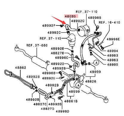 PAJERO4 V80V90W HOSE,P/S OIL PUMP SUCTION 4455A239
