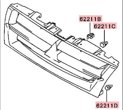 PAJERO3 V70V60 CLIP,RADIATOR GRILLE 9pcs MR221507 MB317677 MB880530