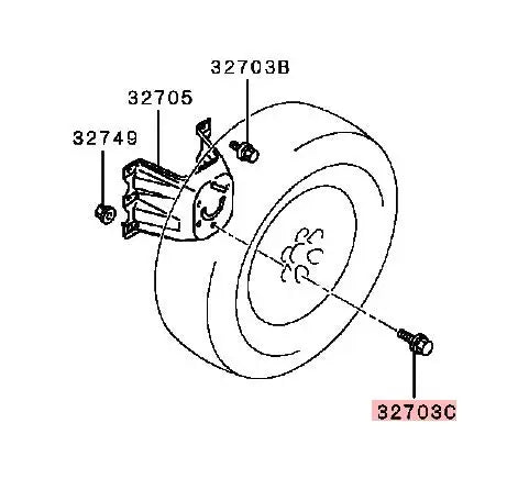 PAJERO V73V93V97 BOLT,SPARE TIRE CARRIER MR510338