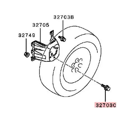 PAJERO V73V93V97 BOLT,SPARE TIRE CARRIER MR510338