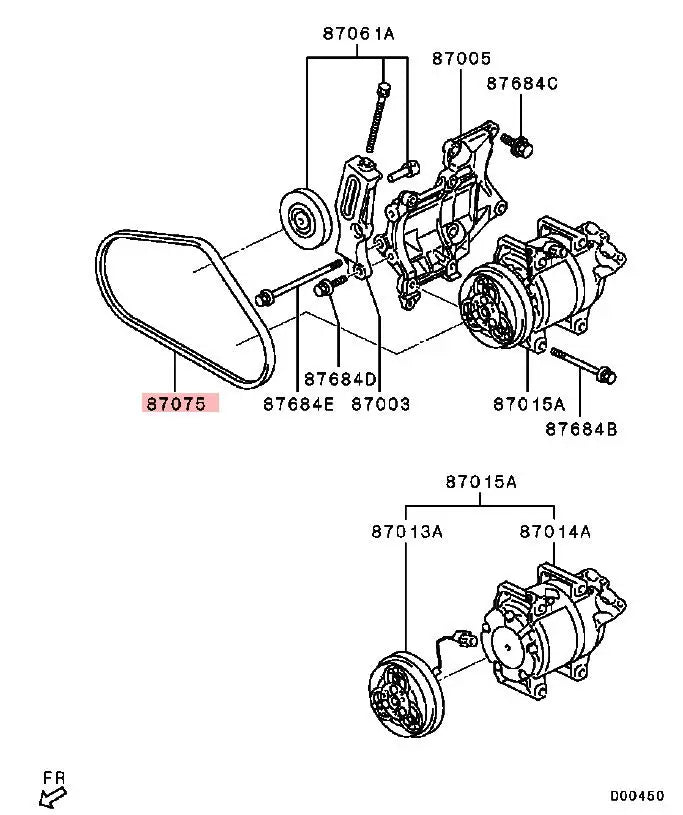 Pajero Sport Triton 2010 2014 BELT,A/C Air Compressor Belt MB958692
