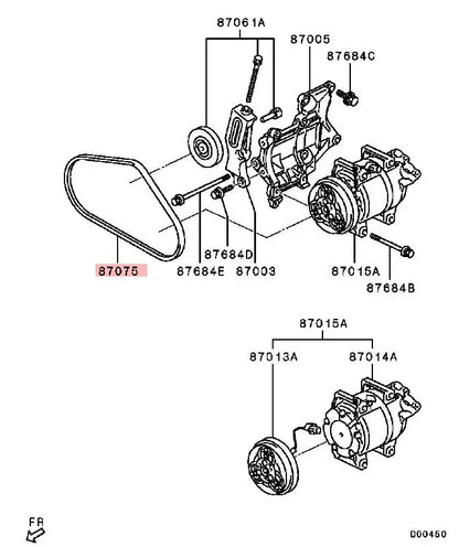 Pajero Sport Triton 2010 2014 BELT,A/C Air Compressor Belt MB958692