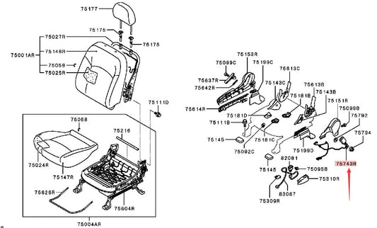 ASX GA0W SEAT BELT,FR SEAT,INR RH（7000D498XA）