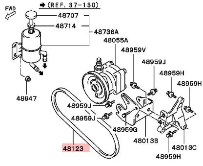 PAJERO2 V43V45W 6G72 V6 12v SOHC BELT,P/S Power Steering Pump BELT MD185960 4PK805