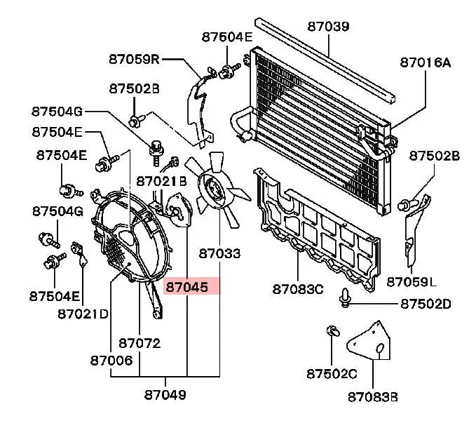 PAJERO  V30W MOTOR,A/C CONDENSER FAN MB878162 065000-7121  a/c condenser fan, New Genuine OEM Part