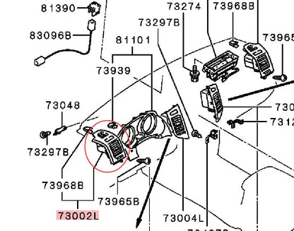 PAJERO V93V97V87 AIR OUTLET,INSTRUMENT PANEL SIDE,LH LEFT 8030A313XA MY2015-2022