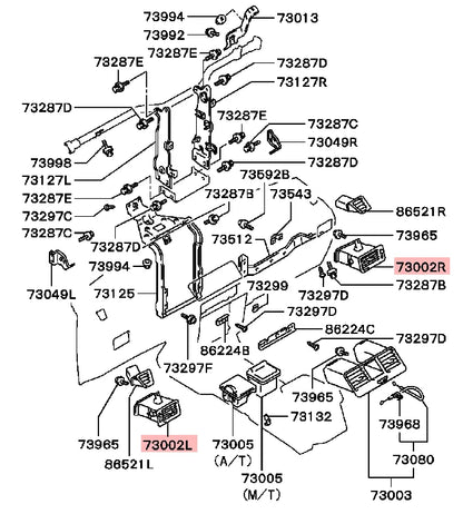 PAJERO2 V30V40V20W AIR OUTLET,INSTRUMENT PANEL SIDE MR308076 MR308078