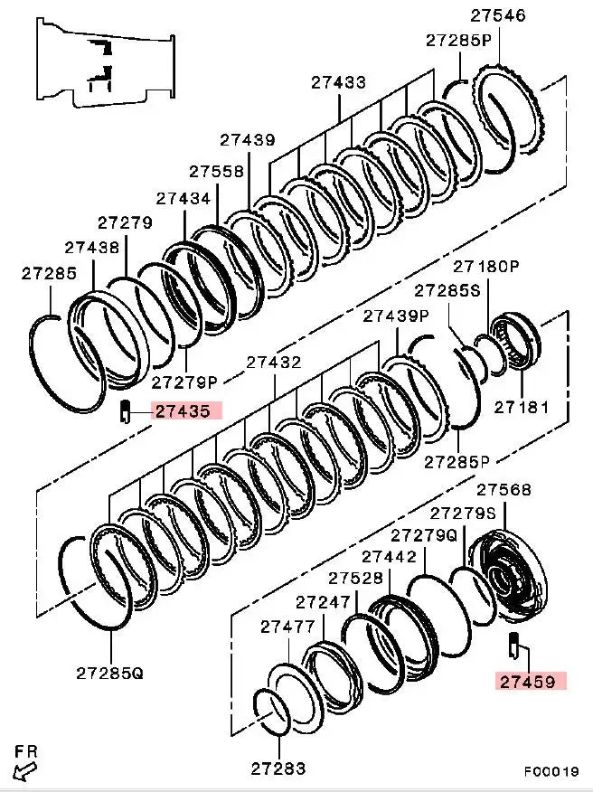 Pajero V70V80V90V60 PAJEROSPORT L200 K00W OIL SEAL,A/T 2ND BRAKE RETAINER MR263067