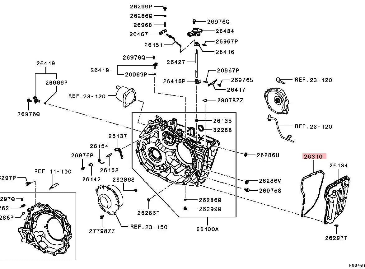 Outlander 3000 2200DIESEL CW6W GF4W GA8W GF6W W6AJA  AUTOMATIC TRANSAXLE GASKET,A/T OIL PAN 2705A017 GENUINE