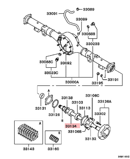 PAJERO V30V40 SPORT K96 L200 L400 RETAINER,RR AXLE SHAFT BEARING,INR MB664448