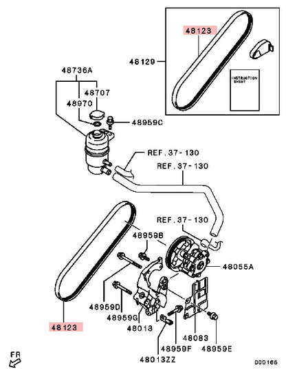 OUTLANDER2 CW6W 6B31 BELT,P/S OIL PUMP 2009-2012 4451A083 STRETCH FIT TYPE  4PK910