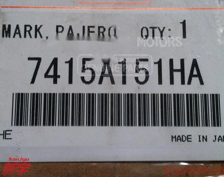 PAJERO V80V90W PAJERO MARK LOGO SILVER 7415A151HA