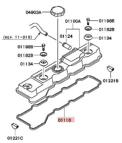 Pajero V26V36V46V76V96V86 4M40 Valve Cover Gasket Engine ME200403  Genuine