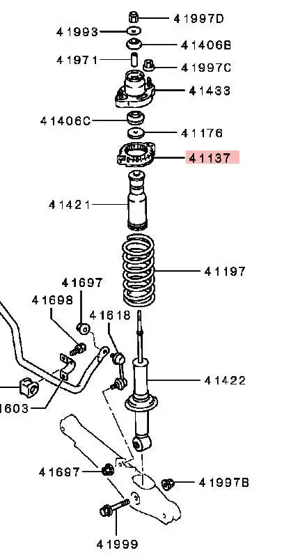OUTLANDER ASX LANCER ECLIPSECROSS PAD,REAR SUSP SPRING,UPER 4140A018