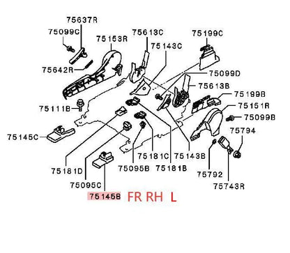 LANCERX CY0A COVER,FRONT SEAT ANCHOR RH-L 6977A396XA BLACK