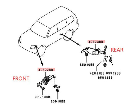 PAJERO V80V90 SENSOR,SUSP HEIGHT FRONT 8651A064