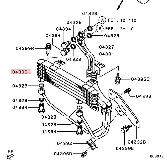 PAJERO V90V80 OIL COOLER,ENGINE 1240A019