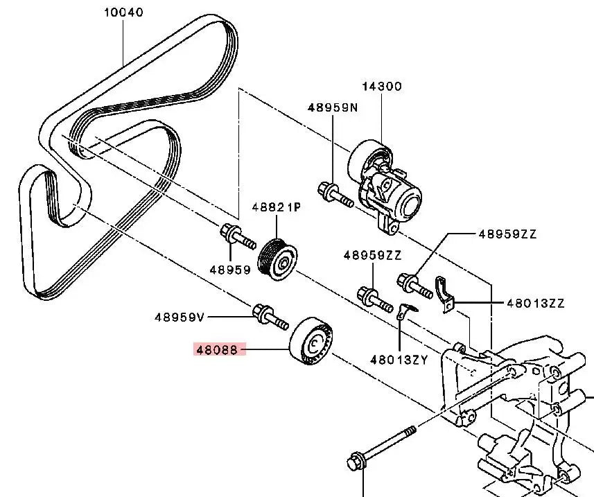 OUTLANDER3 GF0W ASX GA0W PULLEY,ALTERNATOR DRIVE BELT TENSION 1341A066(1341A051)
