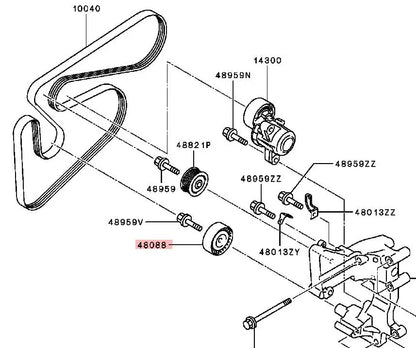 OUTLANDER3 GF0W ASX GA0W PULLEY,ALTERNATOR DRIVE BELT TENSION 1341A066(1341A051)