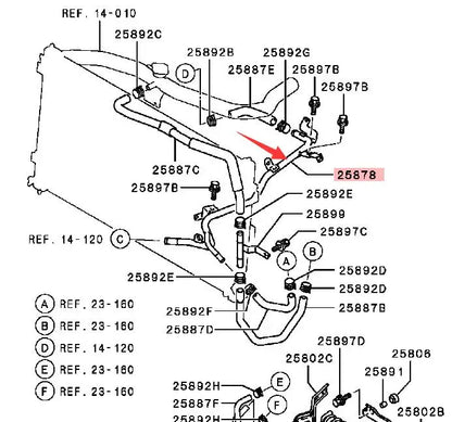 OUTLANDER2 CW4W CW5W LANCER CY345A ASX GA2W HOSE,T/M OIL COOLER LINE 4B1 ENGINE 2922A290