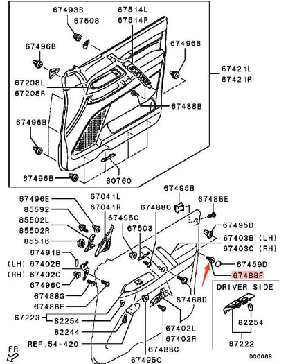 PAJERO V70V60V80V90 SCREW,DOOR TRIM MR402298