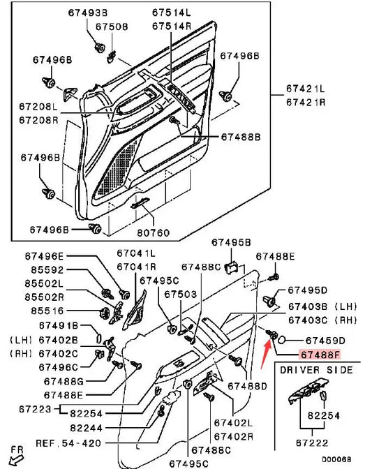 PAJERO V70V60V80V90 SCREW,DOOR TRIM MR402298