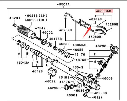 PAJERO3 4 V60V70V80V90W TUBE,P/S OIL FEED MR510282