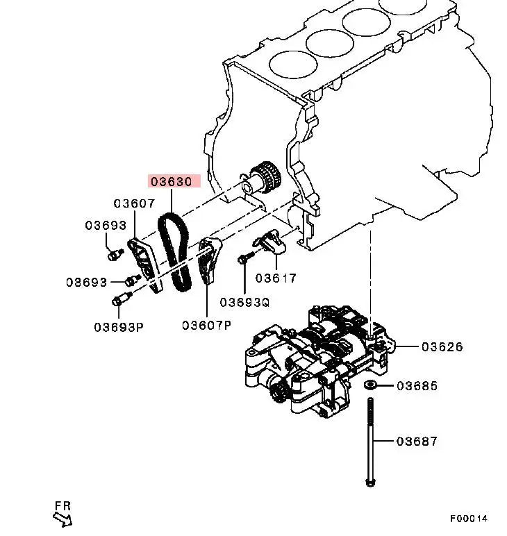 OUTLANDER CW5W GF3W LANCER10 CY5A 4B12 4J12 ENGINE 2.4L CHAIN,BALANCER TIMING 1140A034