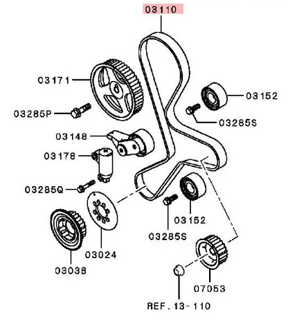 PAJERO SPORT L200 4D56 ENGINE BELT,VALVE TIMING 1145A019