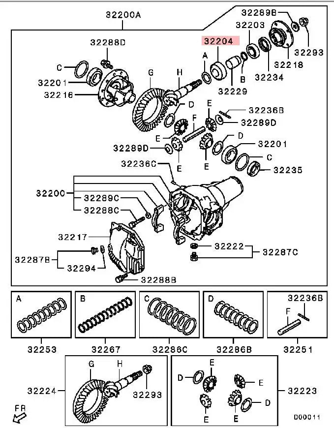 PAJERO PAJERO SPORT L200 BEARING,FR DIFF DRIVE PINION,RR MR430475 TAPER ROLLAR 76.20X28.57-36.51