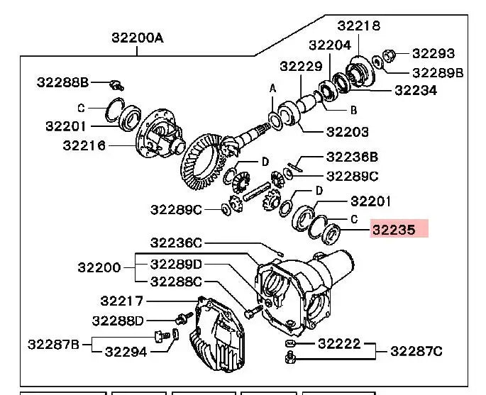OIL SEAL,FRONT DIFF SIDE pajeroV30V40V60V70V80V90 SPORT K96 L200 L400 MB393883 GENUINE BD3298E