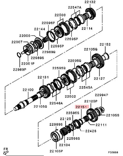 PAJERO V20V30V40V60V70V80V90W SLEEVE,M/T MAIN SHAFT REV GEAR BEARING MR110181