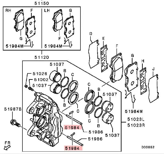 PAJERO V97W V98 CLIP,FRONT BRAKE 4605A465