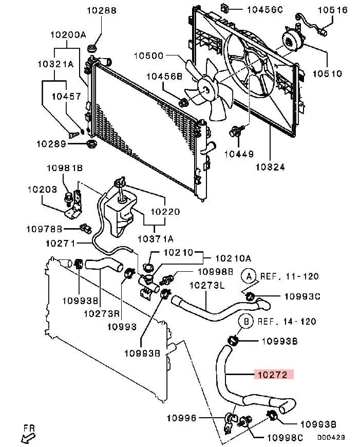 LANCERX CY1A 2A 1.5 1.6 4A914A92 HOSE,RADIATOR,LOWER 1370A163