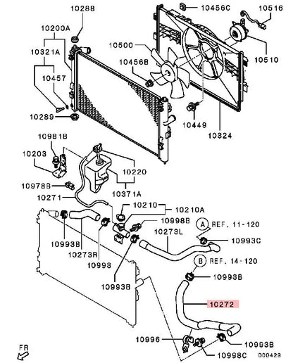 LANCERX CY1A 2A 1.5 1.6 4A914A92 HOSE,RADIATOR,LOWER 1370A163